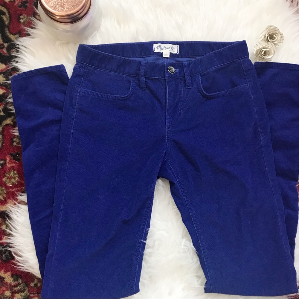 Madewell royal blue corduroy skinny pants